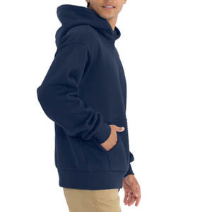 Sweat à capuche pour homme en coton coupe régulière vert olive, couleur unie de haute qualité, marque privée, kangourou, poche, coton - Product Image 5