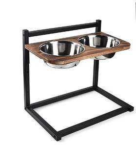 <b>Dog</b> Food <b>Bowls</b> <b>Raised</b> <b>Dog</b> <b>Bowl</b> Stand Feeder Adjustable Elevated Handmade by Adiba Home Decor - Product Image 1