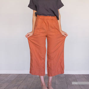 Vente chaude femmes Boho ample pantalon en lin large et pantalon vêtements de cérémonie utiliser des pantalons d'été pour femmes - Product Image 2