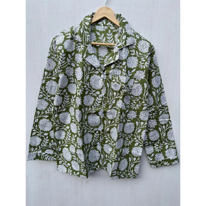 Ensemble de pyjama en coton fait main, imprimé à la main, motif floral indien, pyjama de nuit, marché de gros au meilleur prix - Product Image 4