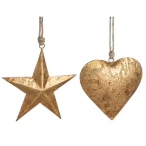 Corazones Colgantes de Metal Plateado para Adornos Navideños y Decoración de Fiestas - Product Image 2