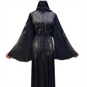 2024 dubaï beaux vêtements islamiques traditionnels noirs pour femmes arabie saoudite Abaya dubaï Abaya vêtements musulmans chiffons du golfe - Product Image 1