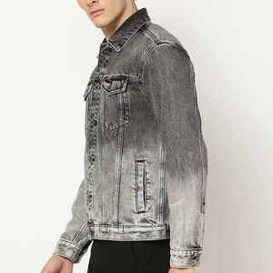 Chaqueta Vaquera Informal Vintage Personalizada para Hombre |   Botón de Algodón 100% con Estampado Patchwork, Venta al por Mayor de Fábrica - Product Image 4