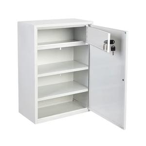 Gabinete de botiquín de primeros auxilios de acero duradero de fabricación india con opción de montaje en pared y cerradura para hospitales clínicas para precio de exportación - Product Image 3