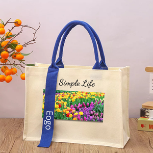Vente en gros de fleurs sauvages personnalisées, sac fourre-tout en toile, sac carré en toile en coton fabriqué au Viet Nam - Product Image 3