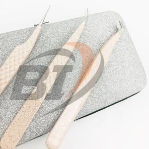 แหนบต่อขนตาปลอมทำจากสเตนเลสมีกากเพชรสีนู้ดที่จับแข็งแรงทนทานติดโลโก้ได้ตามต้องการ - Product Image 3