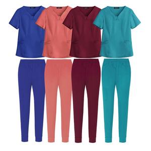 Mono médico de talla grande personalizado para mujeres enfermeras cuello mandarín Jogger Spandex elástico Scrub enfermera uniformes conjuntos para mujeres - Product Image 6