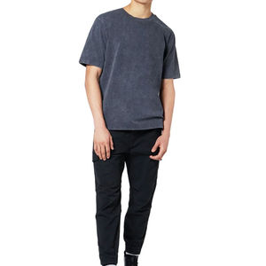 Nouveau Style confortable manches courtes hommes lavé à l'acide t-shirt Logo personnalisé O cou tenue décontracté hommes lavage à l'acide t-shirt - Product Image 6