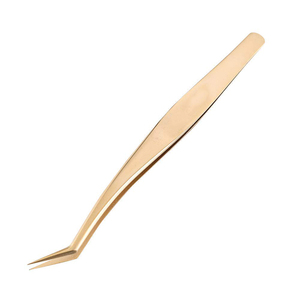 1 pince à épiler en acier inoxydable noir et or pour extensions de cils - Pince à épiler haute densité pour pose et pontage de cils - Product Image 6