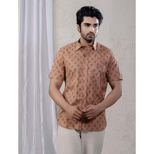 Camisas Casuales de Manga Corta Estampadas 100% Algodón para Hombre, Tela Popelina Transpirable, Talla XL - Product Image 1