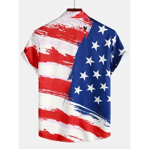 Camisa de manga corta con estampado personalizado para hombre, ropa de playa de verano, informal, de poliéster, con logotipo propio, 100% - Product Image 3