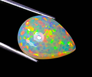 Cabochon d'opale éthiopien naturel de qualité supérieure en forme de poire Welo Multi Flashy Galaxy Fire Gems Making Ring Jewelry - Product Image 3