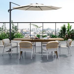 Outdoor <b>Dining</b> Chair Set 2pcs Wicker Rattan Woven Patio Armchairs for Poolside Balcony & Backyard Seating Furniture brand new - Product Image 5