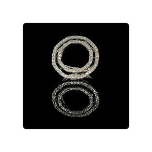 Pendientes de Doble Círculo para Mujer en Oro Blanco de 14 Quilates con Diamantes Naturales de 2.25 Ct, Joyería Fina de Lujo - Product Image 3