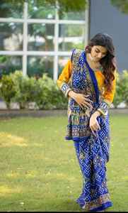 Dernier Designer Pure Gajji Soie Bandhani Imprimé Saree Par Fab Zone - Product Image 3