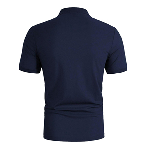 Polos de secado rápido de algodón 100%, camiseta Polo hecha a medida, polos de Color azul sólido para hombre - Product Image 2