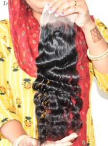 Fermeture de cheveux humains indiens de haute qualité, trame brute non transformée bouclée, donneur unique, vague profonde lâche, meilleure qualité naturelle pour la vente en ligne - Product Image 2