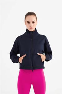 Chaquetas cortavientos de mujer de alta calidad, liso, básico, logotipo personalizado, entrenamiento físico, correr, ocio, deporte, chaqueta con cremallera - Product Image 5