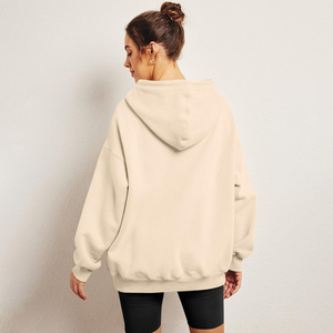Sudaderas con capucha de gran tamaño de Color sólido para mujer, cuello con capucha transpirable, logotipo impreso en la parte delantera, diseño personalizado para ropa de calle para invierno al aire libre - Product Image 2
