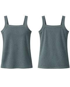 Camiseta sin Mangas Personalizada para Mujer, Color Gris Jaspeado, Cuello Cuadrado, Chaleco Informal de Verano, Tela Suave y Elástica, Fabricante Personalizado, Venta al por Mayor - Product Image 6