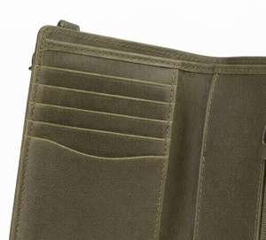 Cartera de Cuero Verde Oliva para Hombre con Cierre y Cadena, Diseño Compacto, Seguro y Elegante - Product Image 4