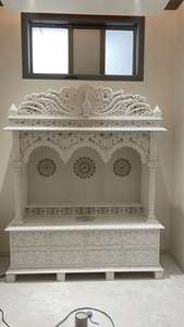 Incrustation de fleurs en marbre pur Design Temple blanc Temple en marbre blanc pour la maison Makrana Designer Temple en marbre blanc fait à la main - Product Image 3