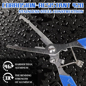 Pince à pêche ultra-légère en acier inoxydable étanche avec lumière LED pour une utilisation en eau douce - Product Image 3