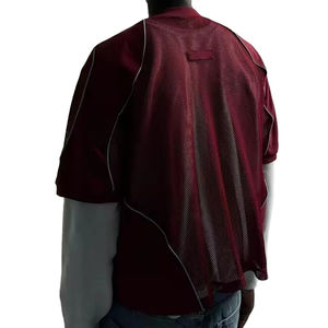 2025 verano último diseño hombres recortada malla Boxy fútbol Jersey 220gsm 100% poliéster malla fútbol Jersey - Product Image 3