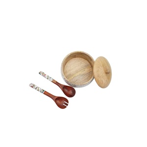 Wholesale Exporter <b>Large</b> Decorative Salad Serving Enamel Printed <b>Wooden</b> <b>Bowl</b> at Common Price Dinnerware Tabletop Utensils Supply - Product Image 2