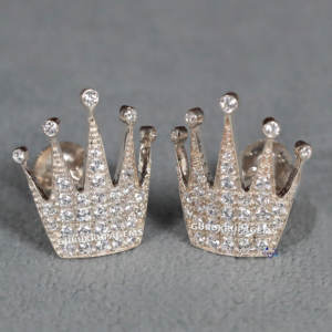 Fabuloso 925 plata esterlina exclusiva Moissanite redondo corte brillante Diamante tachonado mujeres pendientes de moda - Product Image 3