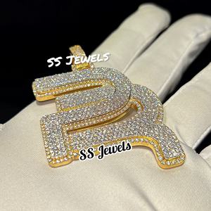 Pendentif personnalisé PR Moissanite Collier en argent 925 plaqué or style hip hop pour hommes et femmes - Product Image 2