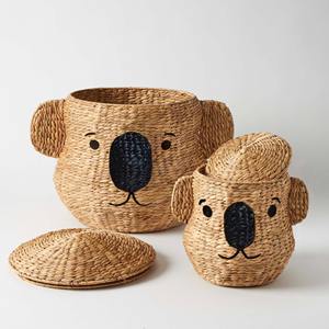 Weaving water hyacinth container basket cute design <b>storage</b> baskets for <b>kids</b> room decoration - Product Image 4