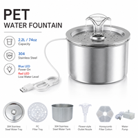 2,2L 4L Steckbarer Edelstahl-Katzenbrunnen mit Blumenfluss-Design, automatischer Haustier-Wasserspender für Katzen und Hunde, OEM ODM