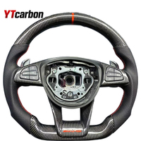 Accessoires intérieurs de voiture personnalisés YTcarbon, écran LED, volant en fibre de carbone forgée pour AMG W204 W205 C63 C43