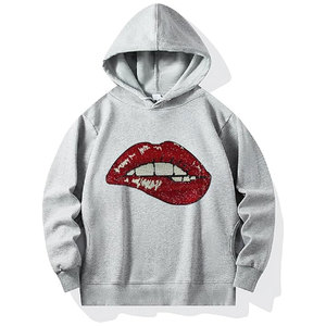 Custom Women Rhinestone Hoodie Bling Pullover Hoodie Venta al por mayor Moda Streetwear 2025 En Tamaño Adulto - Product Image 1
