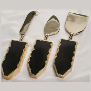 Couteau à fromage de qualité supérieure, ton unique, or, couverts royaux, couteau en acier inoxydable, ensemble de 3 pièces, fabricant, grossiste - Product Image 2