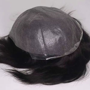 วิกผมมนุษย์100% สำหรับผู้ชายวิธีการแก้ปัญหาการปิดฐานไหมด้านเดียวสำหรับศีรษะล้านแบบมัดด้วยมือ - Product Image 1