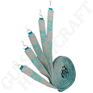 Accessoire en coton durable élégant fabriqué à la main Zeta Tau Alpha perlé sac sangle à la main sororité partisan accessoire - Product Image 1