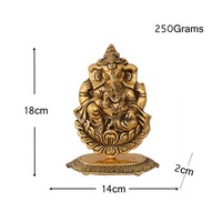 Statue artisanale en aluminium plaqué or de Ganpati assis, style Kamal, traditionnelle, antique et moderne, pour la maison, le bureau, le temple, le mandir, la pooja