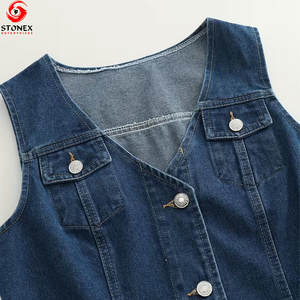 Vaqueros Vintage para Mujer, Ecológicos, de Primera Calidad, con Cierre de Botón, Bolsillo, Personalizables, Precio de Fábrica, MOQ Bajo - Product Image 3