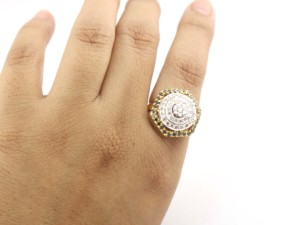 Anillo de Compromiso y Matrimonio de Plata de Ley 925 con Diamante Hexagonal Hecho a Mano para Mujer - Product Image 4