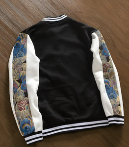 Veste polaire universitaire personnalisable de style classique pour hommes, style streetwear avec écusson logo pour l'hiver - Product Image 2