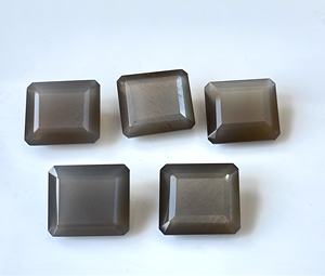 Piedra lunar gris natural 16X18mm Octágono facetado Calidad AAA-Piedra lunar gris Octágono facetado - Product Image 4