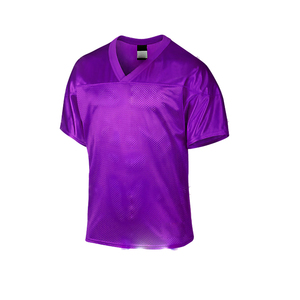 Camiseta de fútbol americano transpirable de poliéster 100% de secado rápido de buena calidad, camiseta de fútbol americana lisa con cuello en V - Product Image 2