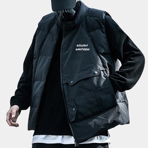 Chaqueta de invierno Techwear de talla grande para hombre, con logotipo personalizado, cierre de cremallera de oveja, cortavientos impermeable para ropa de calle al aire libre - Product Image 1