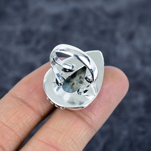 Bague en argent sterling 925 avec sertissage en bézel, pierre précieuse en forme de poire, Thanksgiving, faite à la main, bohème, pour homme et femme, délicate, anniversaire - Product Image 4