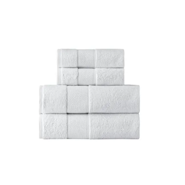 Toptan ROMA lüks pamuk banyo havlu setleri özel nakış ve Logo ile yapılan emici beyaz ev seti türkiye