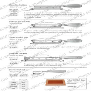 Cuchillo de acero alemán Schink para injerto de piel, hojas esterilizadas y placas de retención de piel - Product Image 5