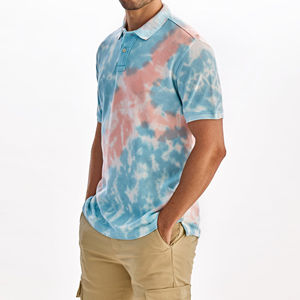 Venta caliente Tie Dye polos disponibles en precio al por mayor mejor fabricación nuevo estilo de secado rápido Tie Dye polos para hombres - Product Image 3