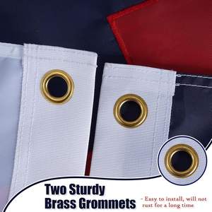 Drapeaux chrétiens américains brodés en polyester imperméable de 3x5 pieds, résistants, pour l'extérieur, Pâques, croix de Jésus, avec 2 œillets en laiton - Product Image 3